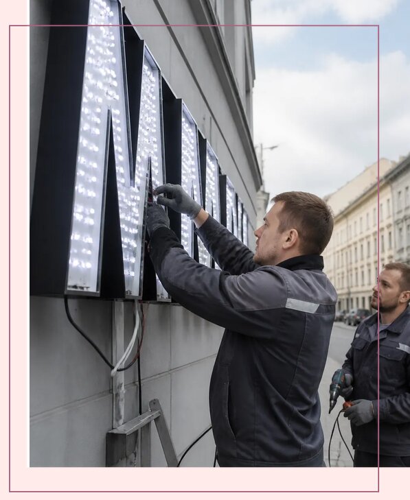Изготовление и монтаж светодиодных LED вывесок в Лангепасе