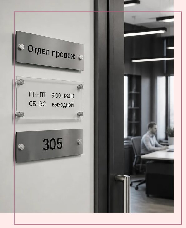 Офисные таблички на дверь в Лангепасе по цене от 4949 р. | Аванза-Лнг